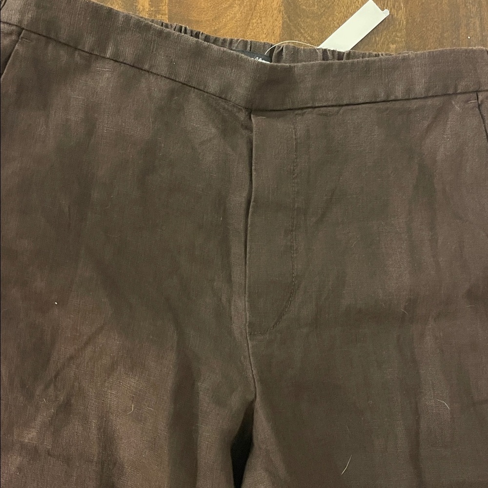 NWT Madewell Pull-On Barrel Pants in 100% Linen Charred Oak
